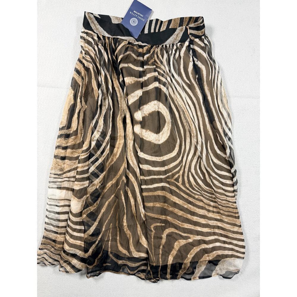 Doncaster Collection 100% Silk Animal Print Skirt Size 0 NWT Luxury Designer
